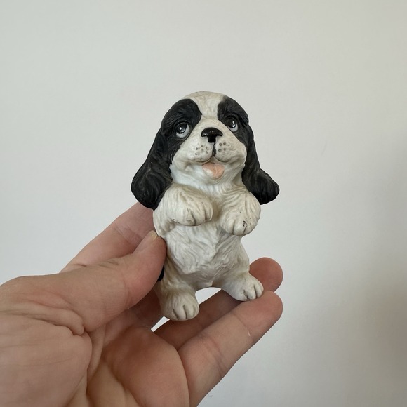 Vintage Lot of 2 Cocker Spaniel‎ Dog Puppy Figurines HOMCO Black & White - Picture 6 of 10